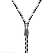 孤立在白色背景上的拉鏈